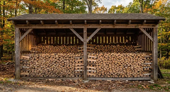 Укладка дров в Михневе, улица Речная, 19Б