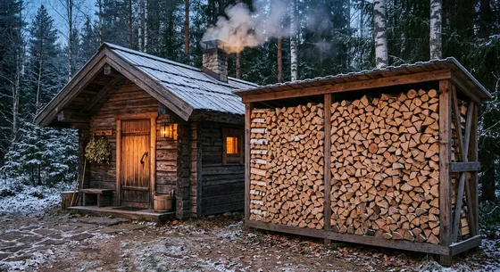 Укладка дров в Михневе, проезд Луговая, 33